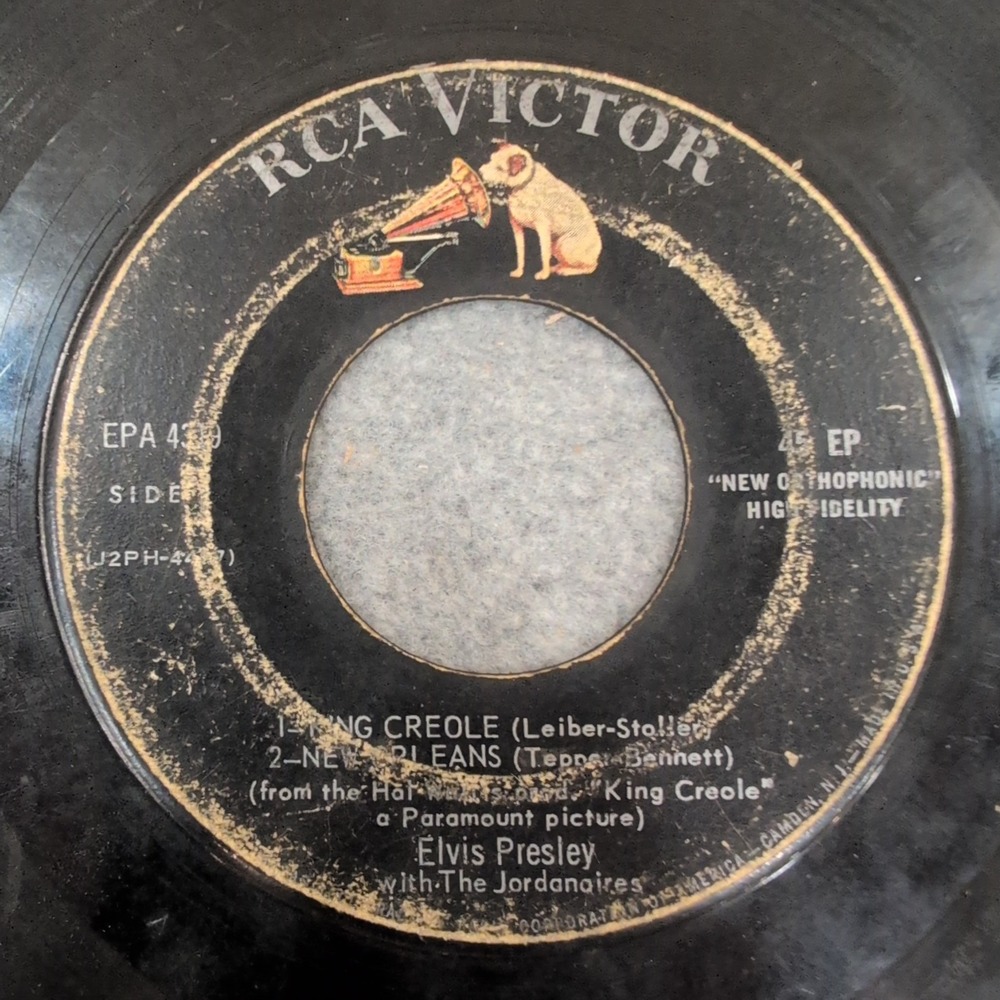 Elvis Presley King‎ Creole RCA Victor EPA 4319 45 RPM EP Vinyl Record 1958